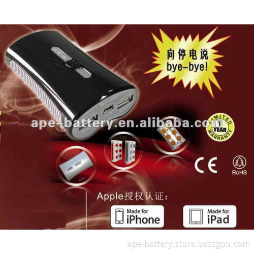 Dual USB 5800mAh portable battery bank for iphone / ipad / ipod / mobile phone MP1800